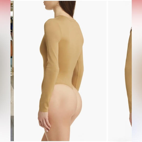 Good American scuba crewmeck bodysuit tan size Large - Picture 3 of 9